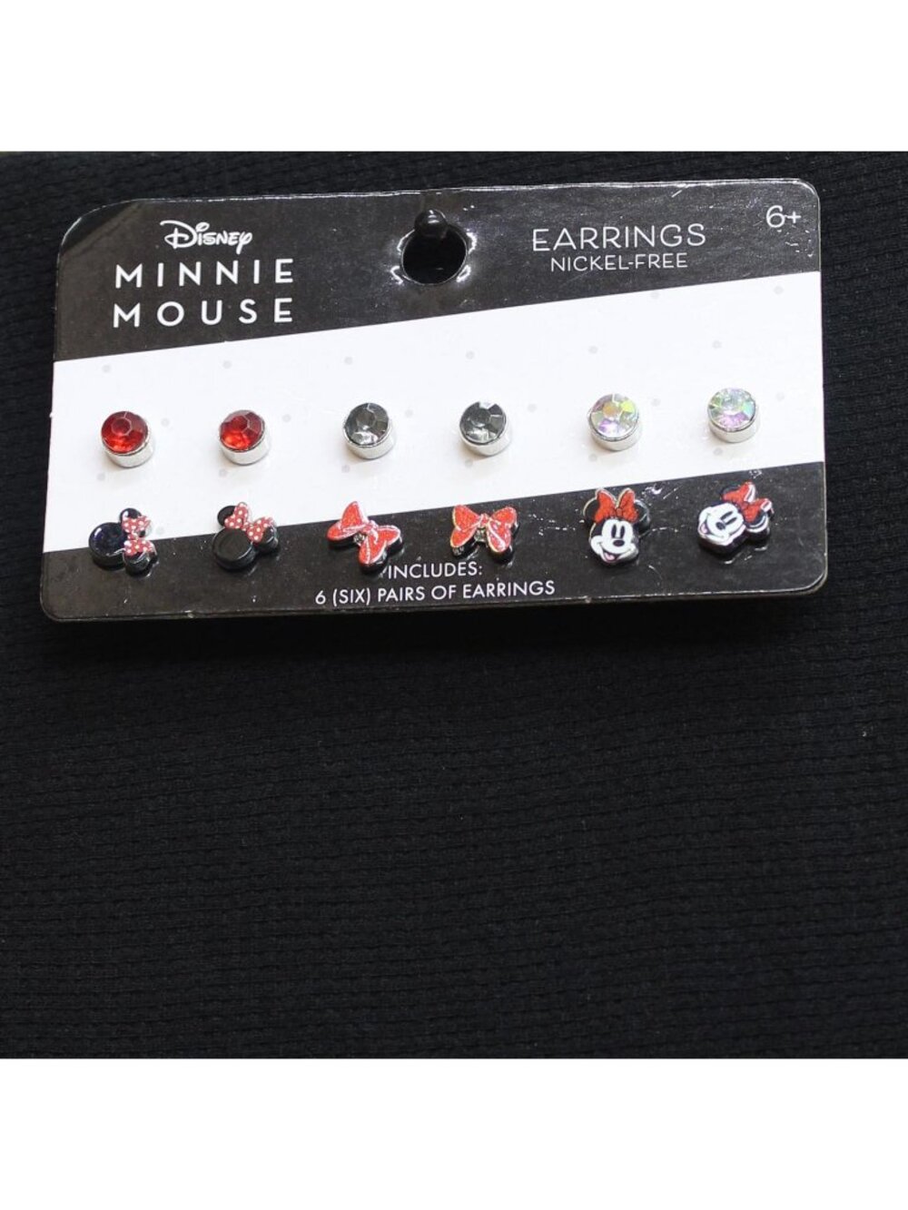 NWT Her Accessories Character Theme Stud Earrings Set Red / Black Multi
